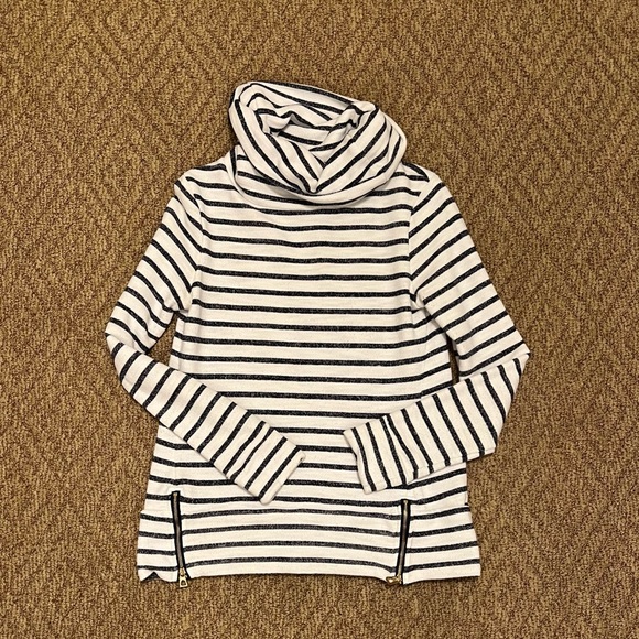 Sail to Sable Striped Cowl Neck Pullover - Picture 2 of 6